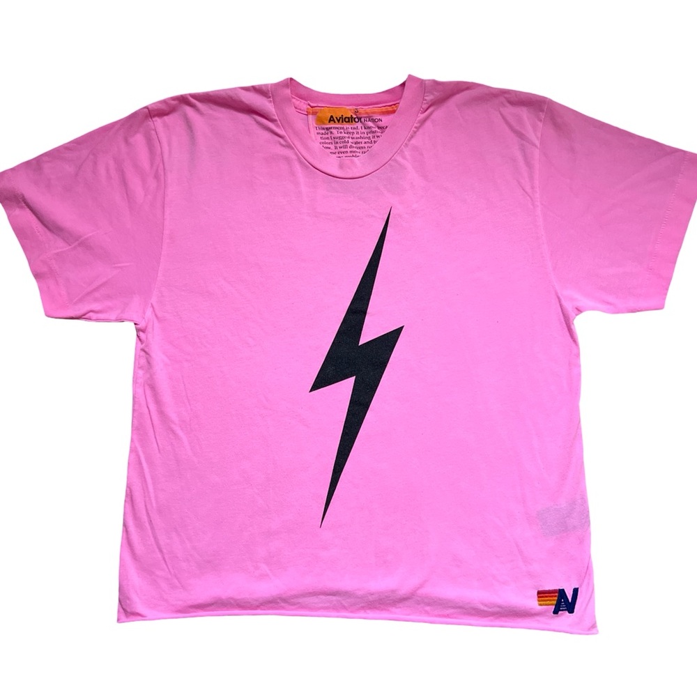 Aviator Nation Lightning Bolt Tee – Pink (Size S)